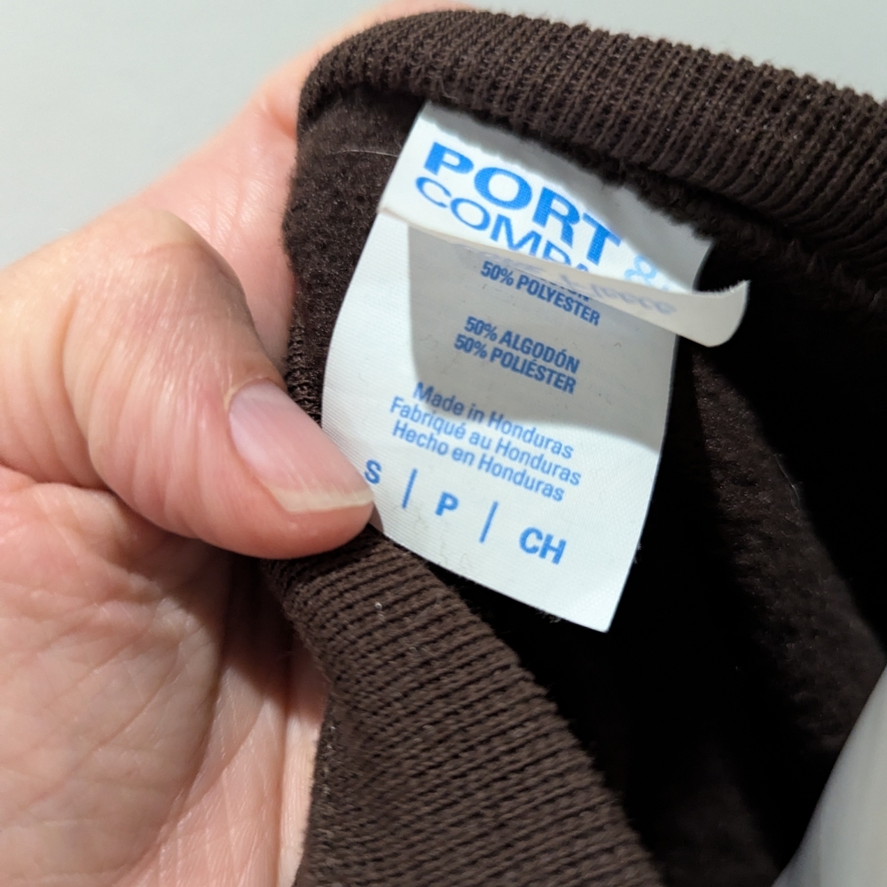 Brown Crewneck Sweater with Bold Text - Picture 3 of 4